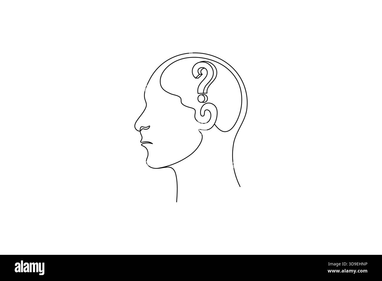 Abstract question mark continuous one line drawing isolated outline illustration Stock Vector