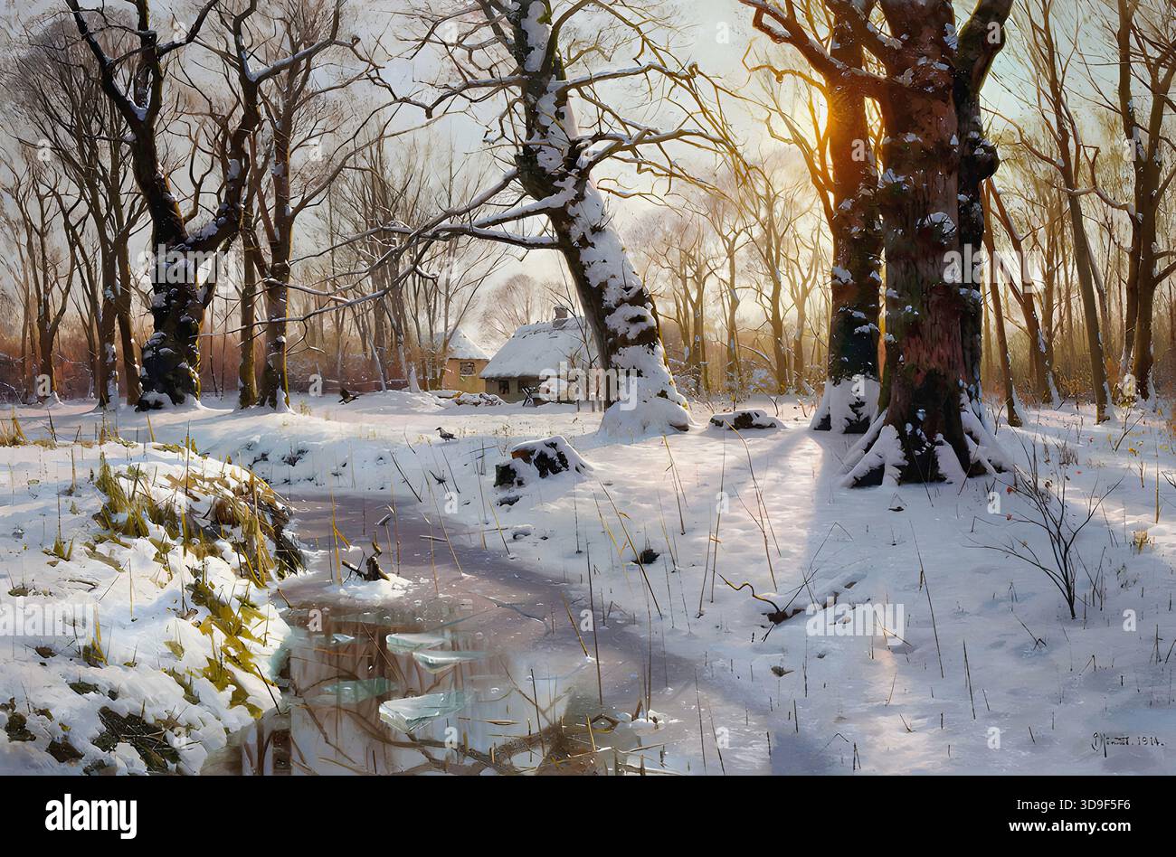 Peder monsted painting winter hi-res stock photography and images