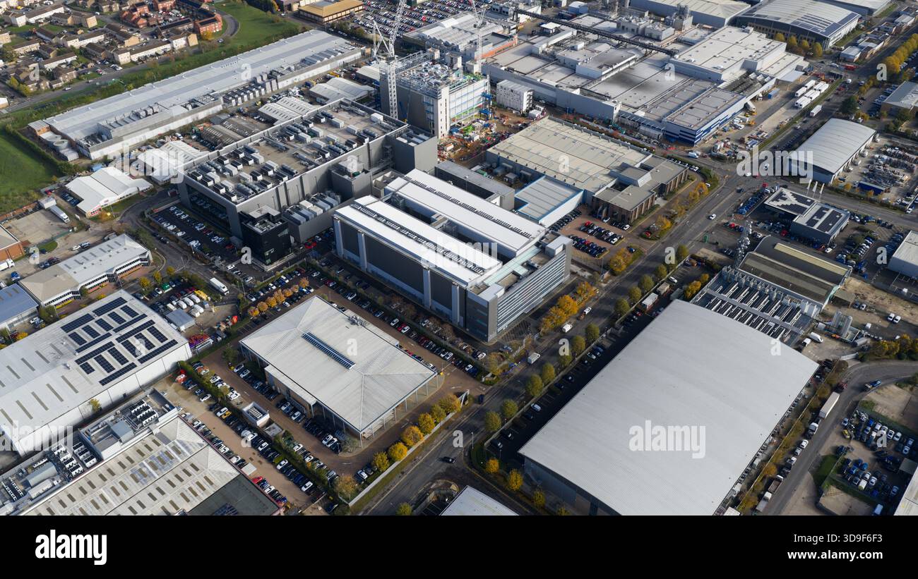 Slough Data Center Cloud Connectivity Aerial View Stock Photo