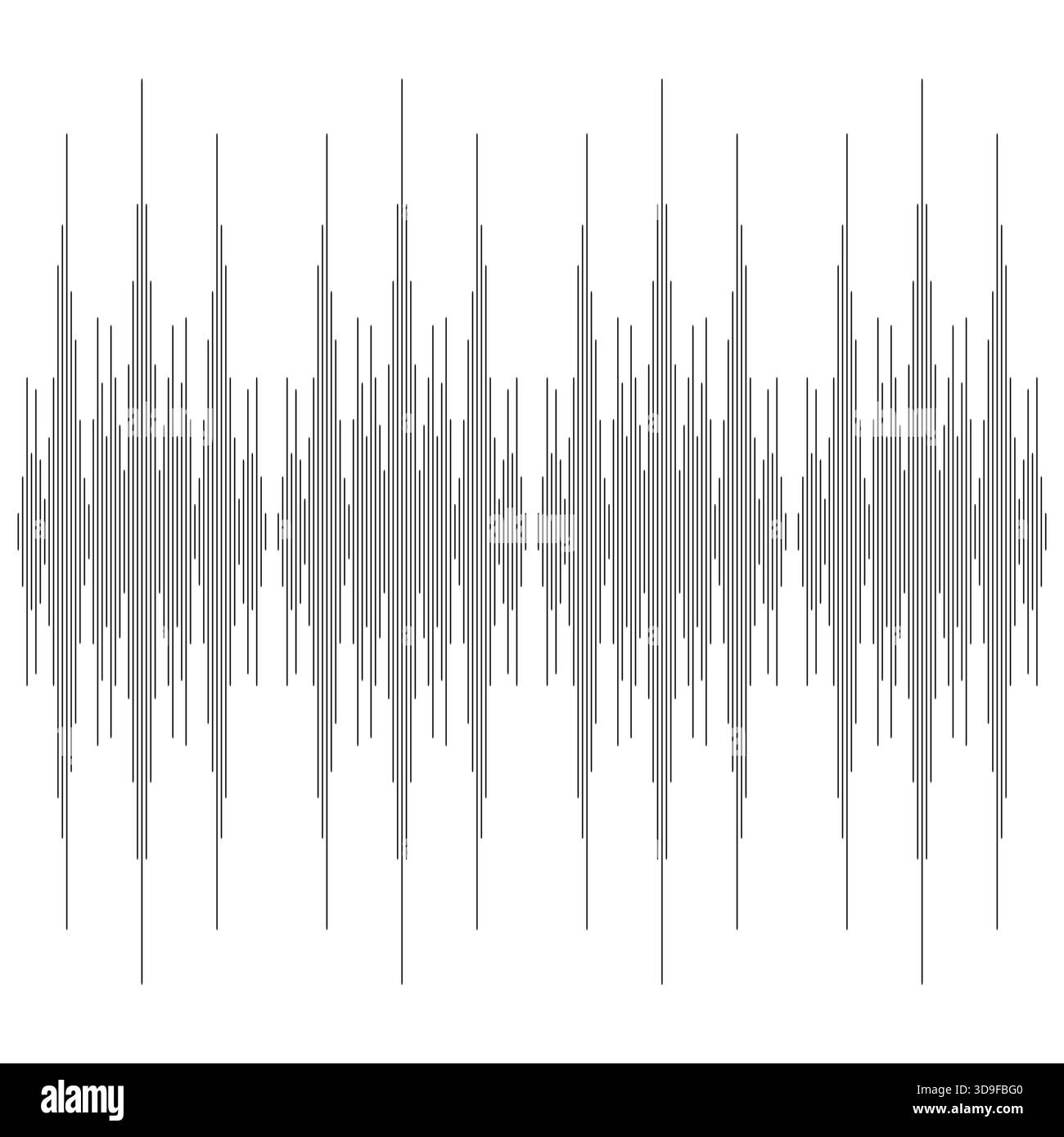 Audio waveform pattern. Simple sound element. Equalizer pulse Vector. Clean white background. EPS 10. Stock Vector