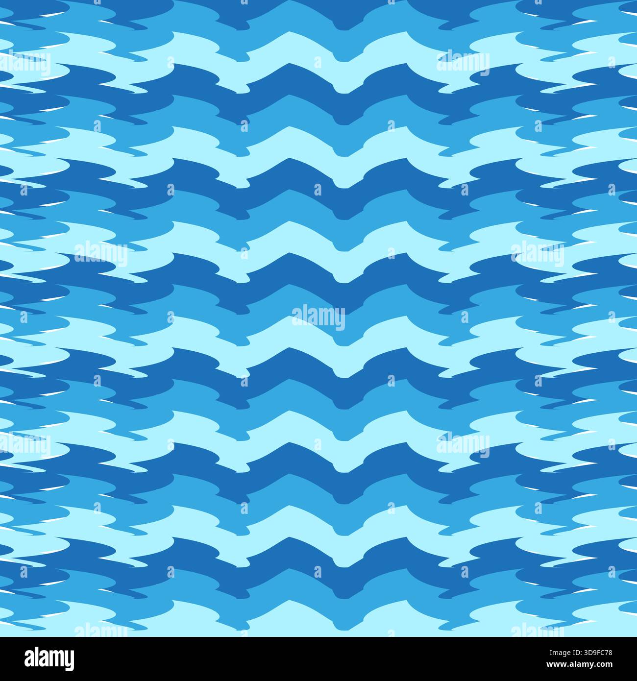 Zigzag line pattern. Blue wave motif. Abstract water Vector. Dynamic background texture. EPS 10. Stock Vector