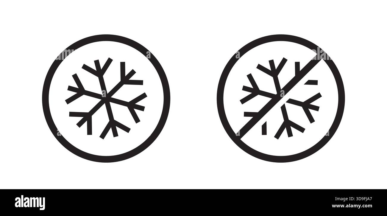 Icons indicating items that can and cannot be frozen. Vector illustration Stock Vector