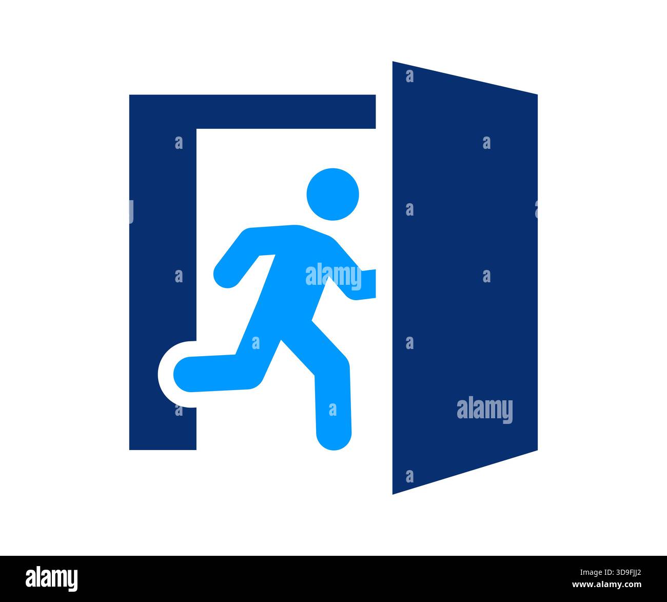 Emergency exit icon. Vector illustration isolated on white. Stock Vector