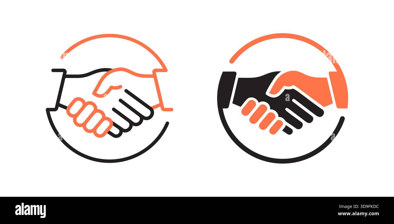 Cooperation icons on white background. Vector illustration. Stock Vector