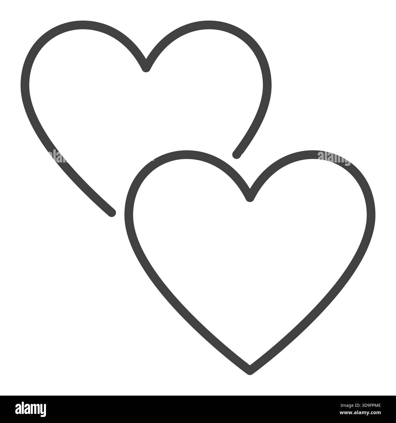 Hearts vector memory concept linear icon or sign Stock Vector