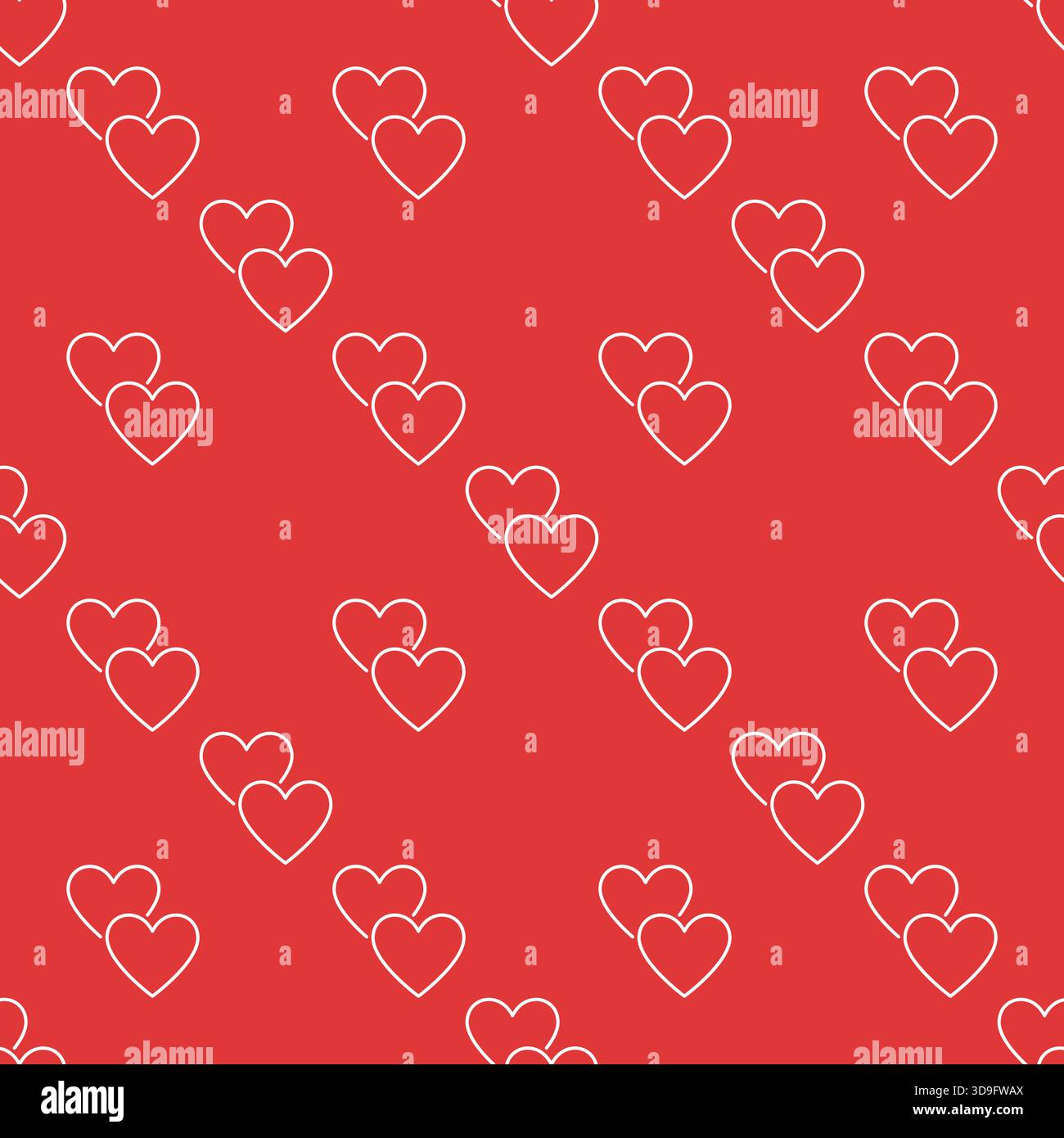 Hearts vector memory concept linear seamless pattern Stock Vector