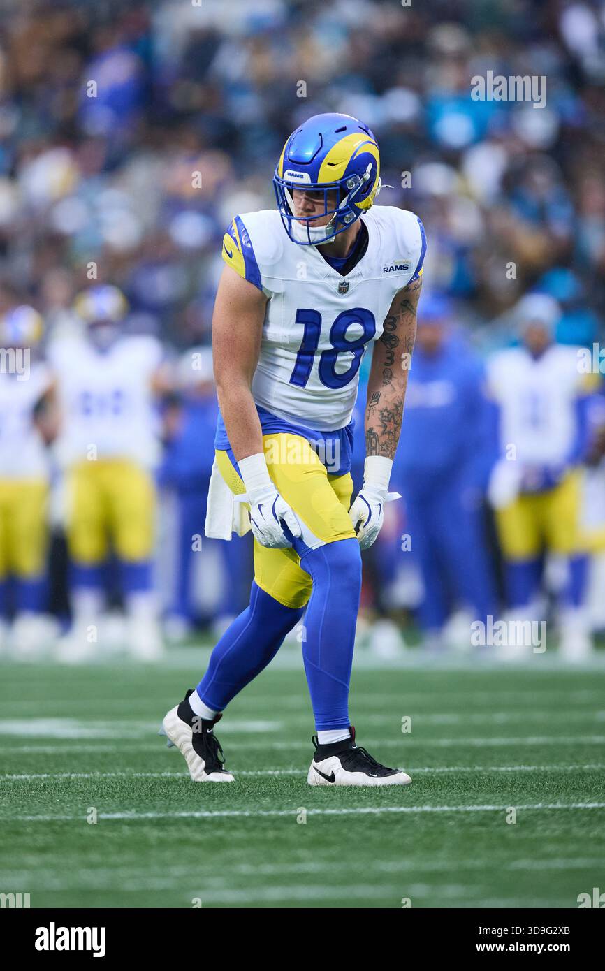 La Rams Dj Ester Los Angeles Rams tight end Terrance Ferguson (18) lines up on offense ...