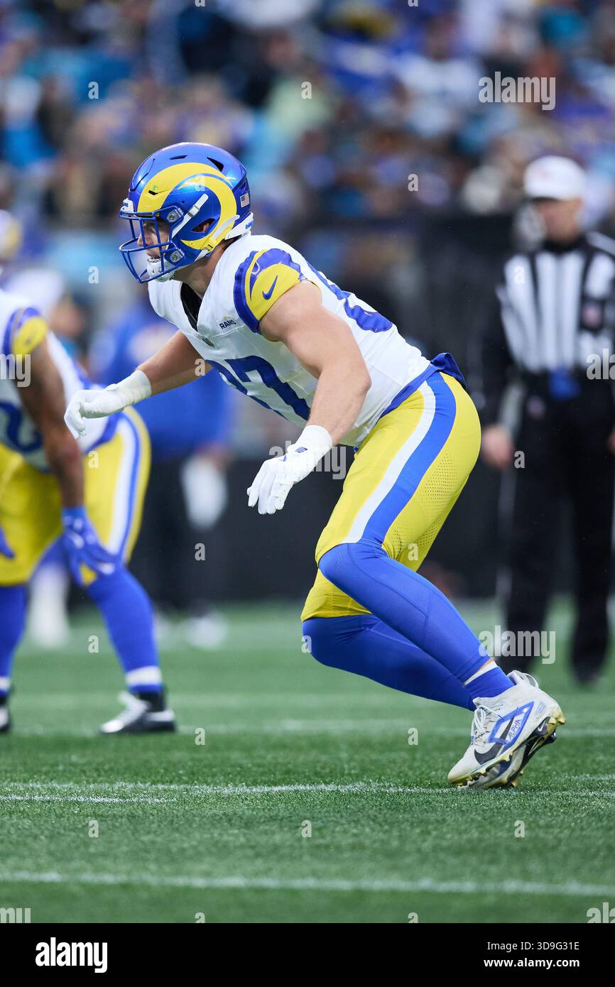 Los Angeles Rams tight end Davis Allen (87) lines up on offense against ...