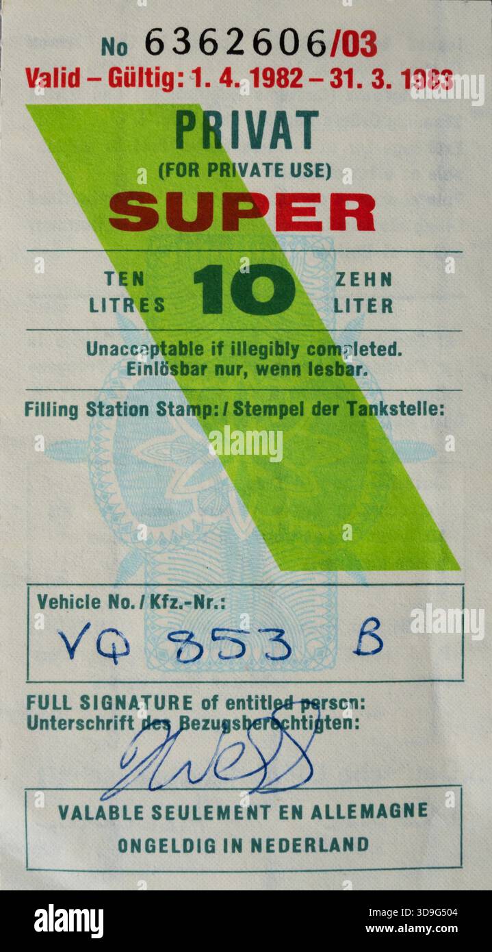 Fuel coupon hi-res stock photography and images - Alamy