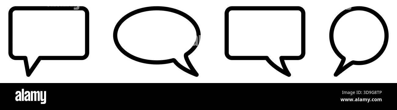 Set of simple speech bubbles icons Stock Photo - Alamy