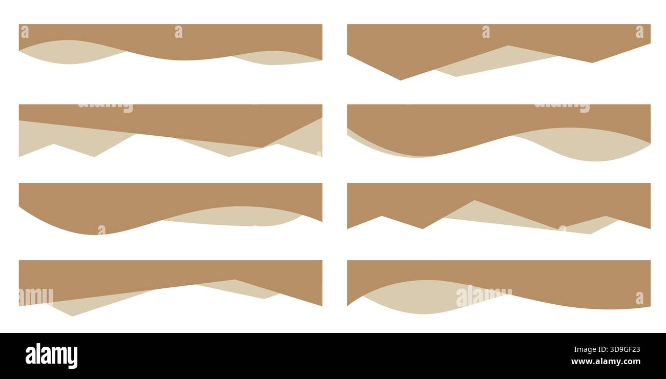 Graphic wave and curve dividers for page headers, bottom separators ...