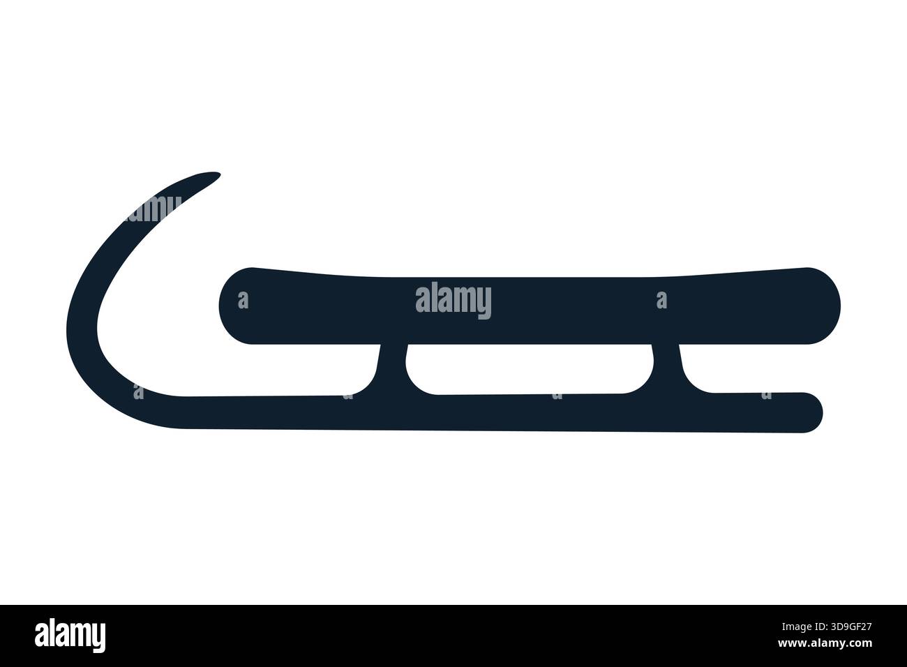 luge race sled black icon, winter sport concept- vector illustration Stock Vector
