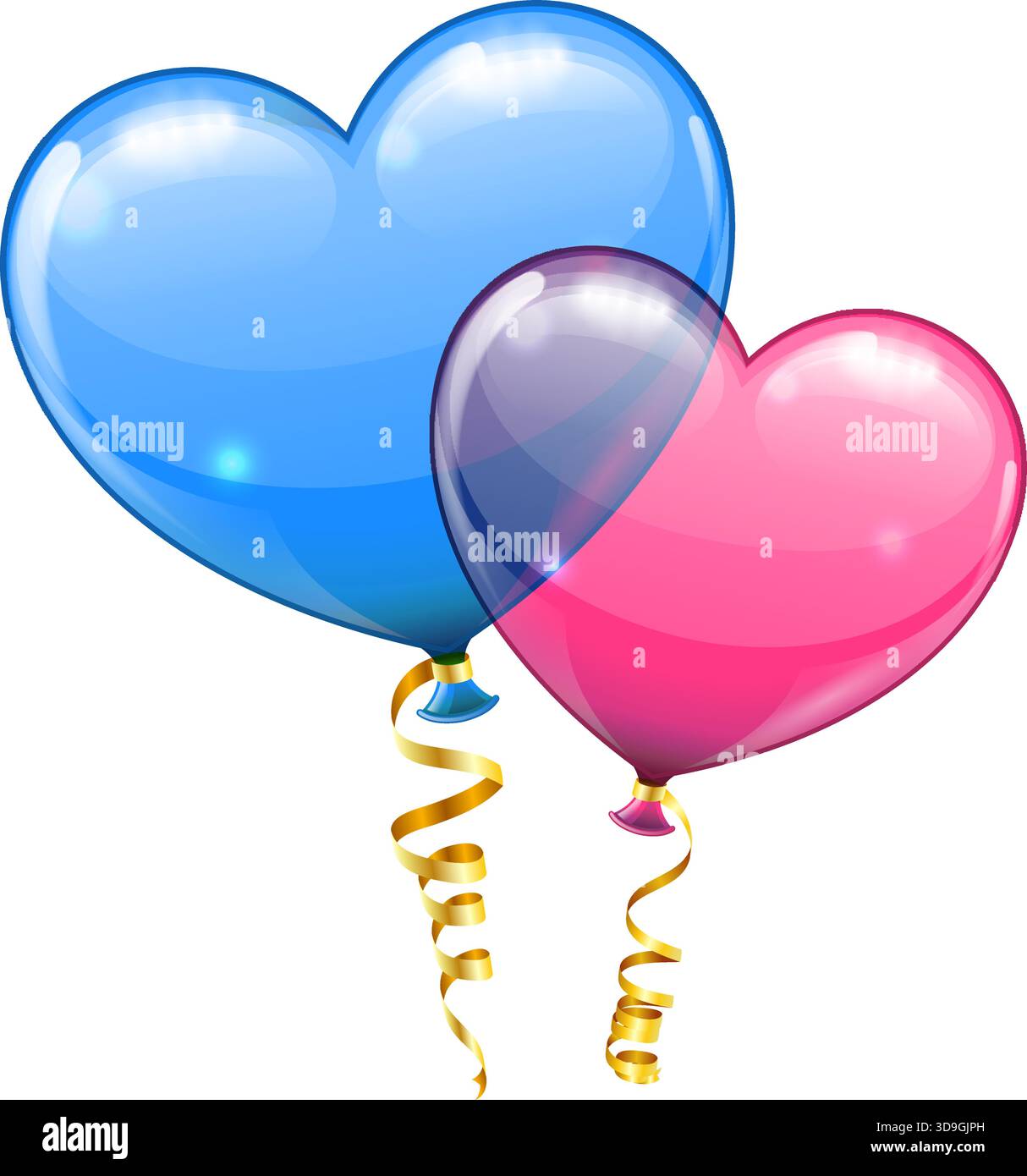 Valentines Day Holiday Concept with Heart Balloons and Streamer on ...