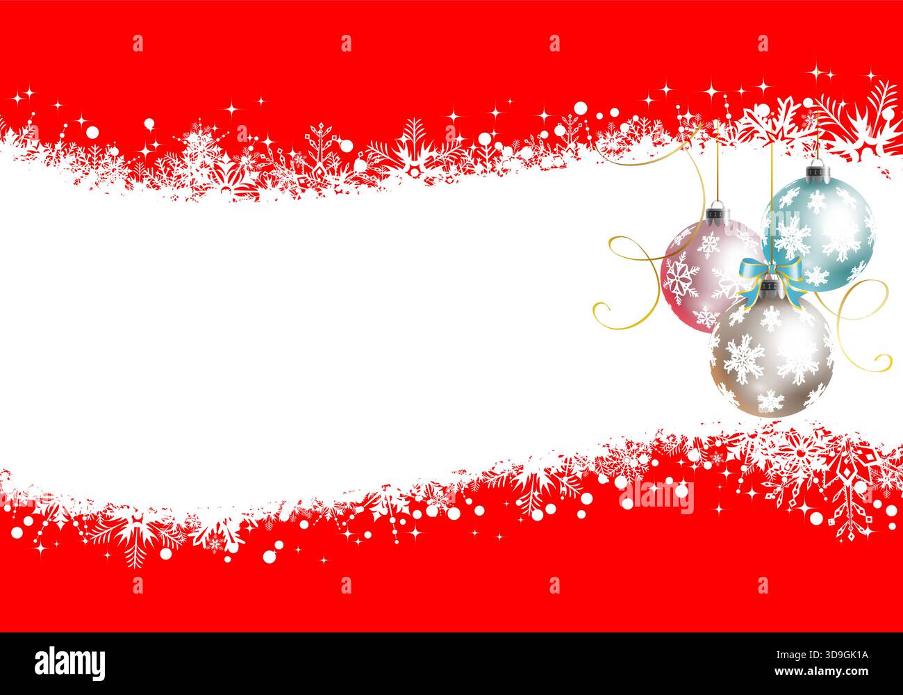Christmas Frame with baubles, element for design, vector illustration Stock Vector