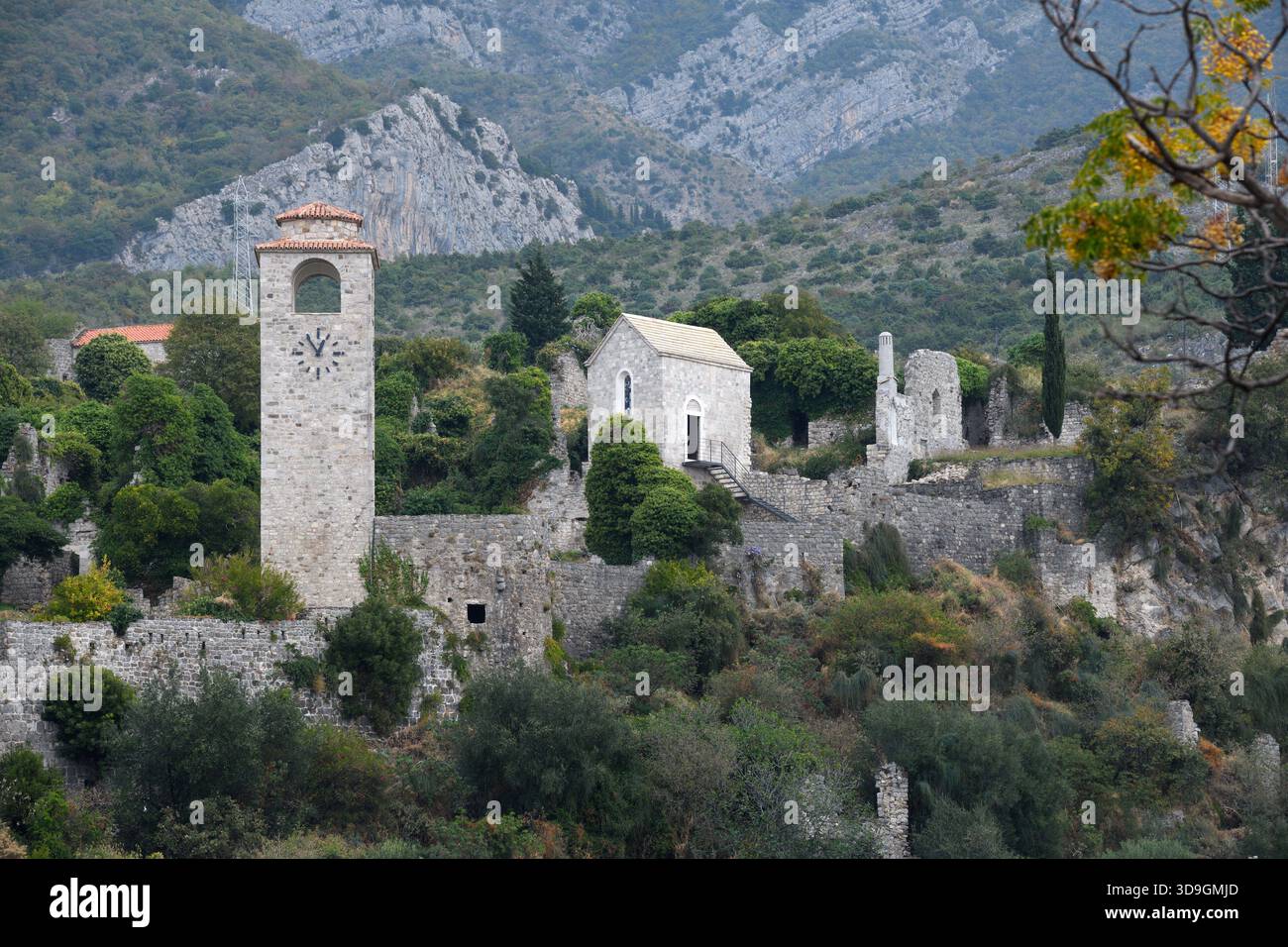 Stari Bar is a small town in Montenegro. The Old Town is no longer inhabited by the residents of Bar. Stock Photo
