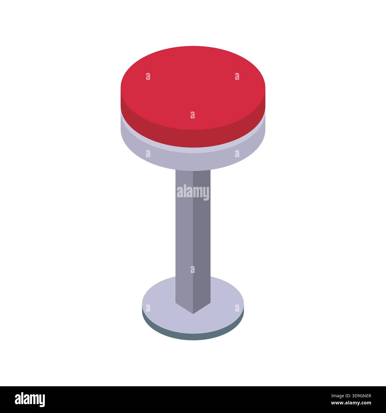 Isometric bar stool illustrated in vector on white background Stock Vector