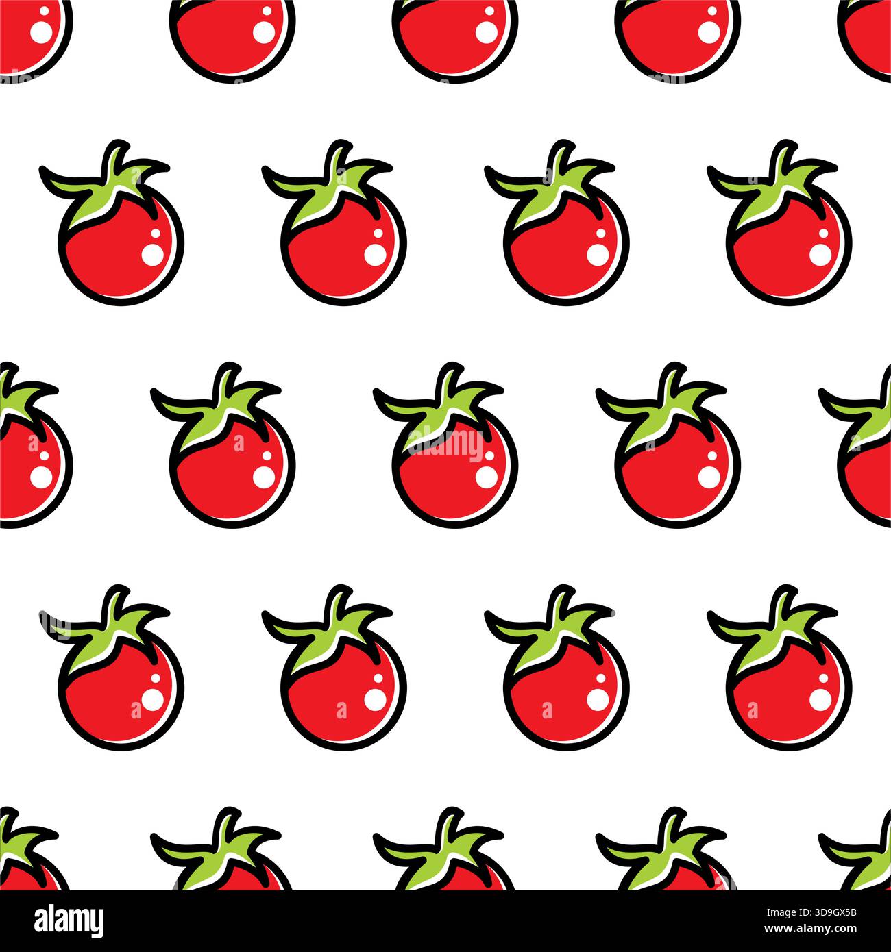 Tomato seamless pattern background vector. tomatoes wallpaper Stock Vector