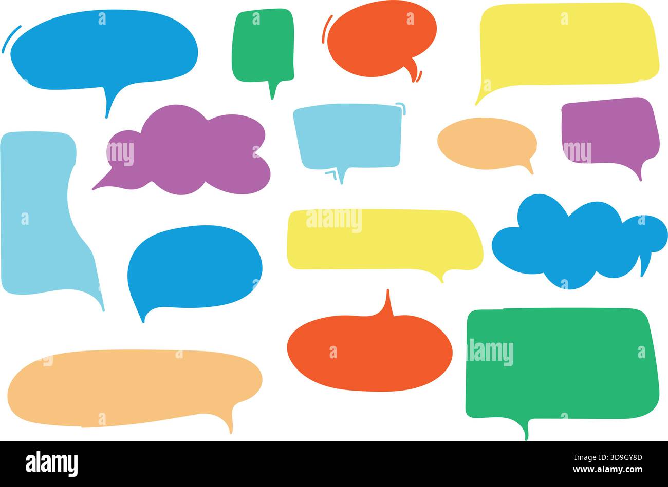 Retro empty comic speech bubbles set with black halftone shadows ...