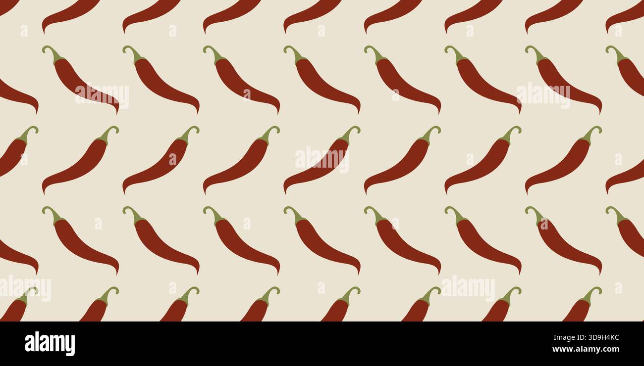 Seamless chili pepper pattern design. chilli wallpaper vector Stock Vector