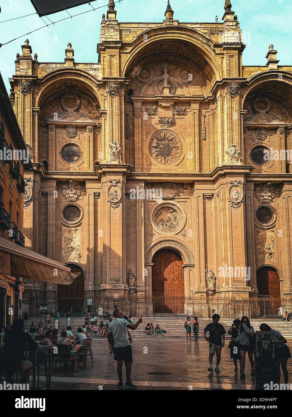 Historic Renaissance Architecture of Granada Cathedral, Spain - Smartphone Captured Stock Image