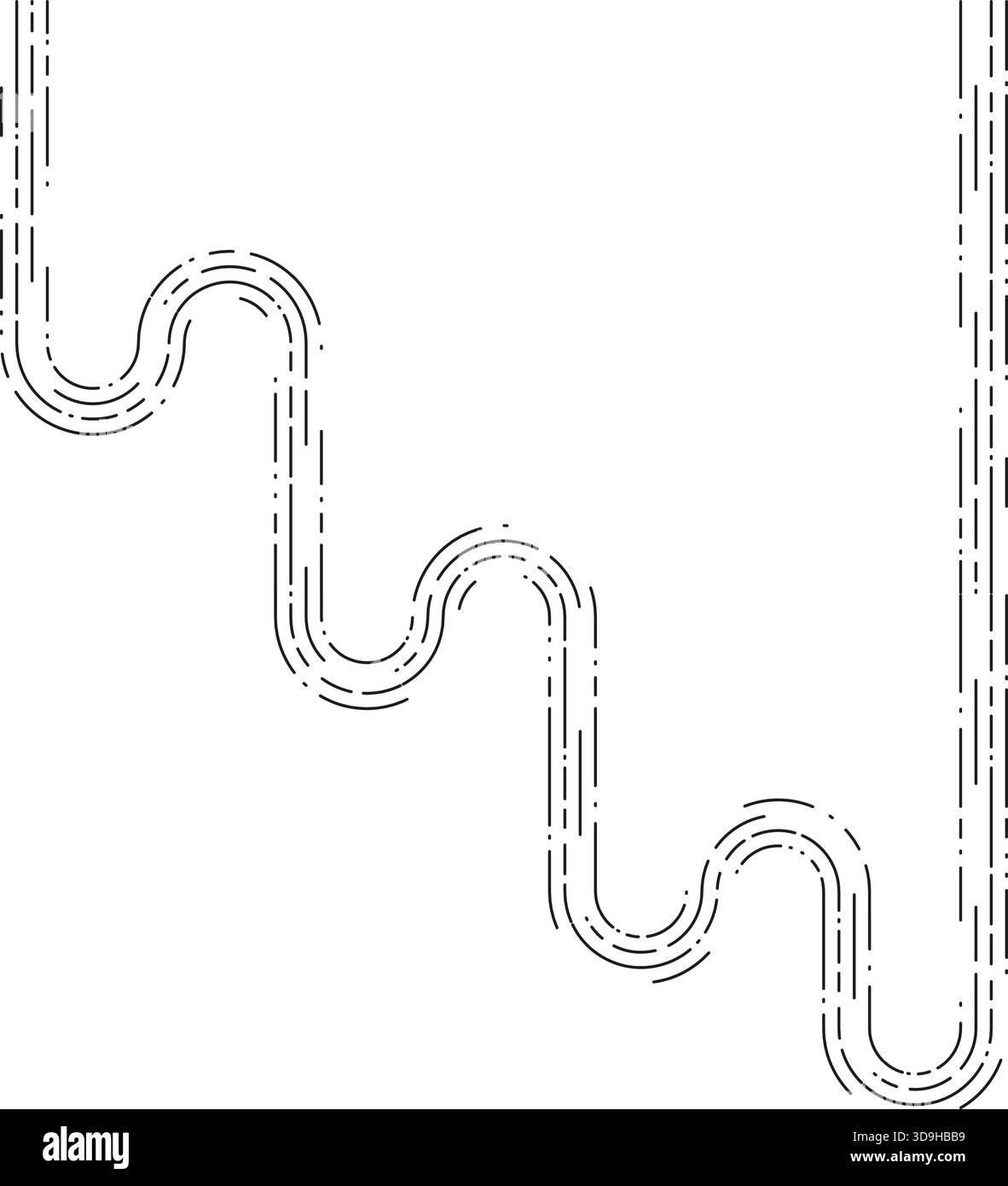 Route Shape Element illustrates an S-shaped dashed route where alternating curves ...