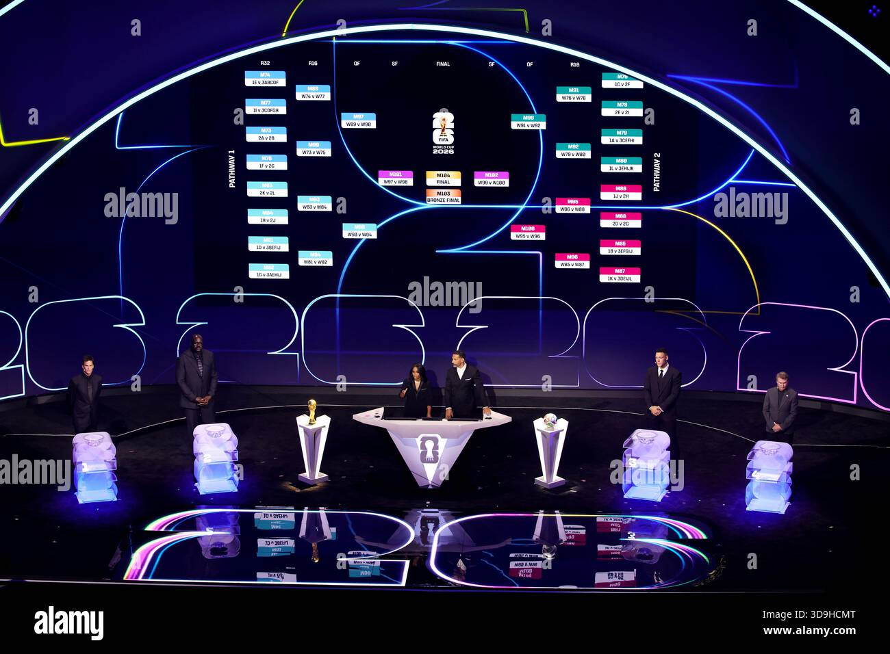 The Tournament Pathways On Screen During The 2026 FIFA World Cup Draw the-tournament-pathways-on-screen-during-the-2026-fifa-world-cup-draw
