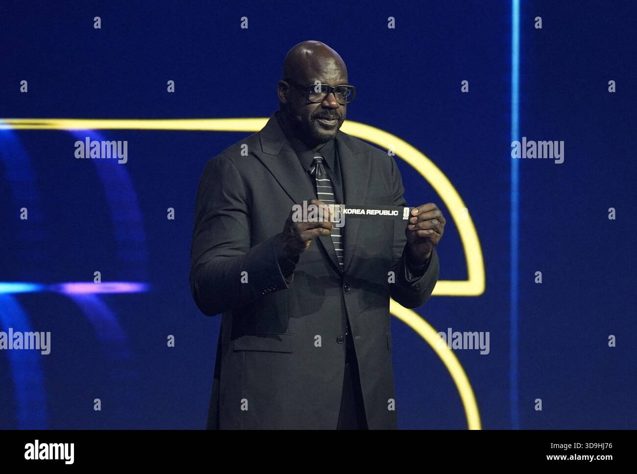 Shaq Draw Draw assistant Shaquille O'Neal aka Shaq during the draw ceremony for ...