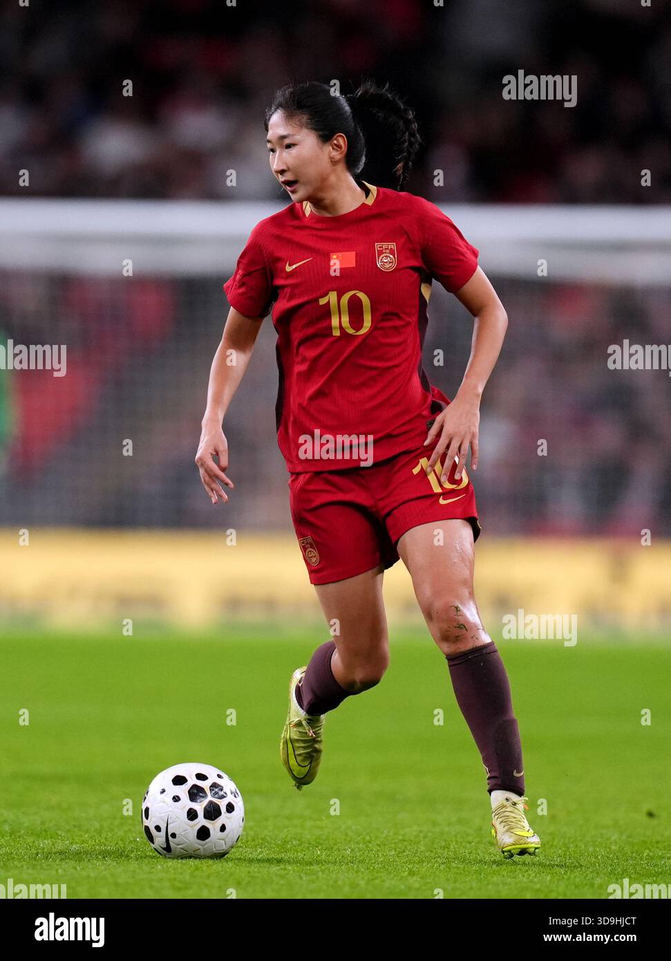 China’s Yanwen Wang during the women's international friendly match at ...