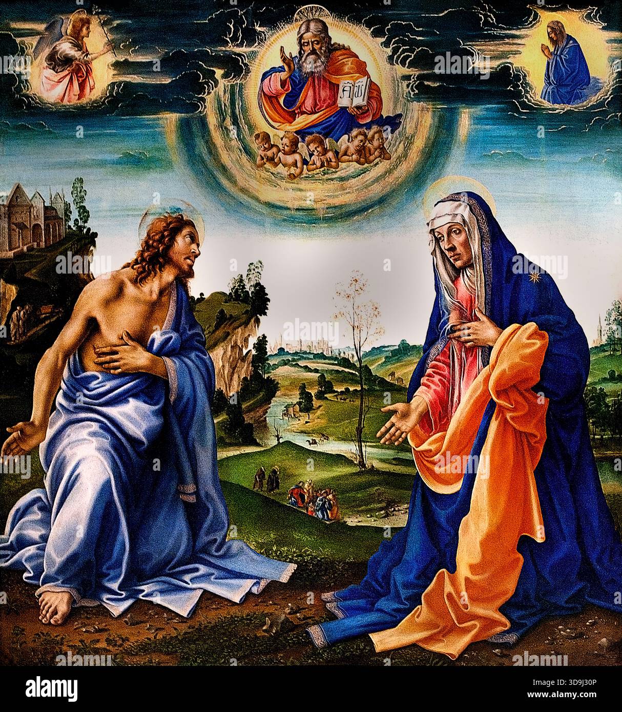The intercession of christ and mary by filippino lippi hi-res stock ...