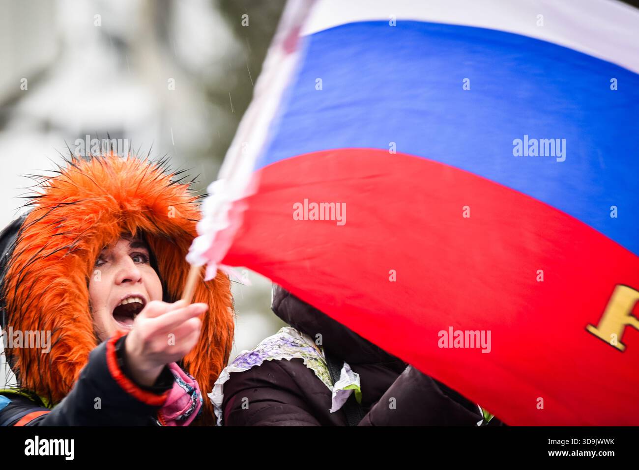 Fan waves russian flag hi-res stock photography and images - Alamy