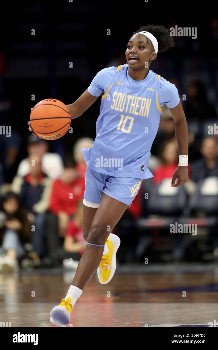 TUCSON, AZ - DECEMBER 03: Southern University Jaguars guard Demonnie ...