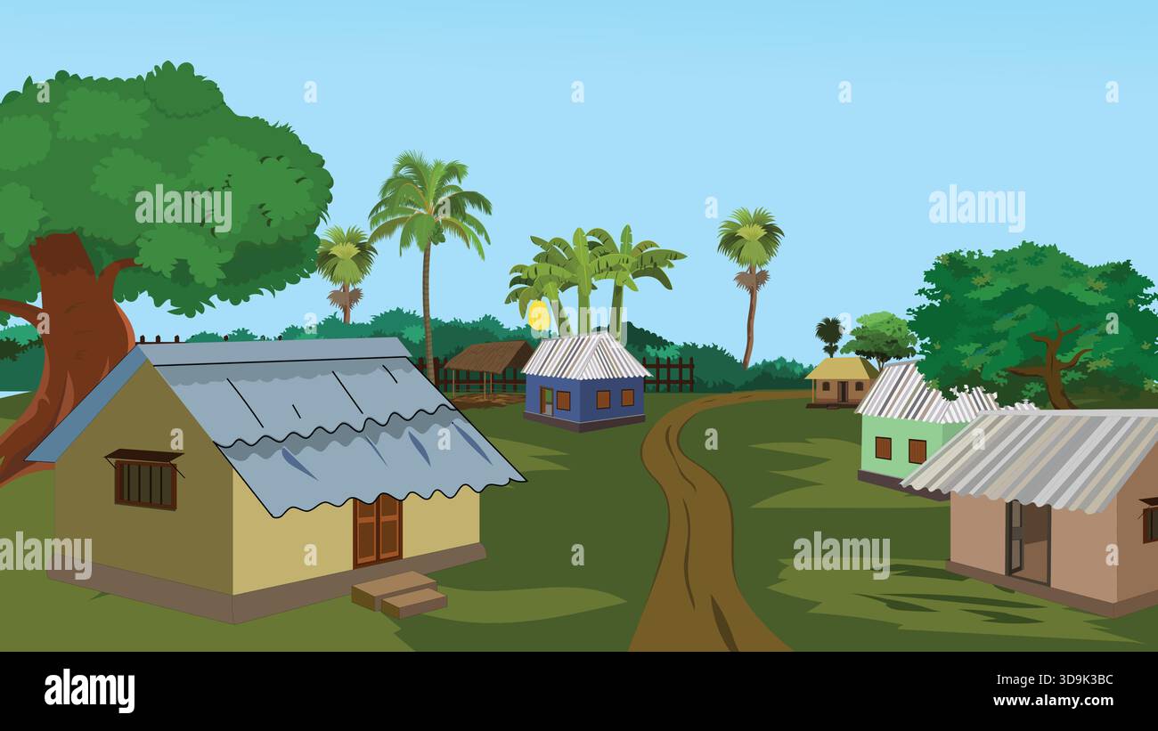 Small rural farming community village Stock Vector Images - Alamy
