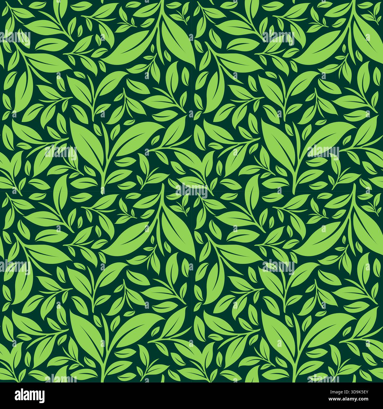 Minimalist green leaf seamless pattern. floral leaf background. Tropical floral leaf pattern vector Stock Vector