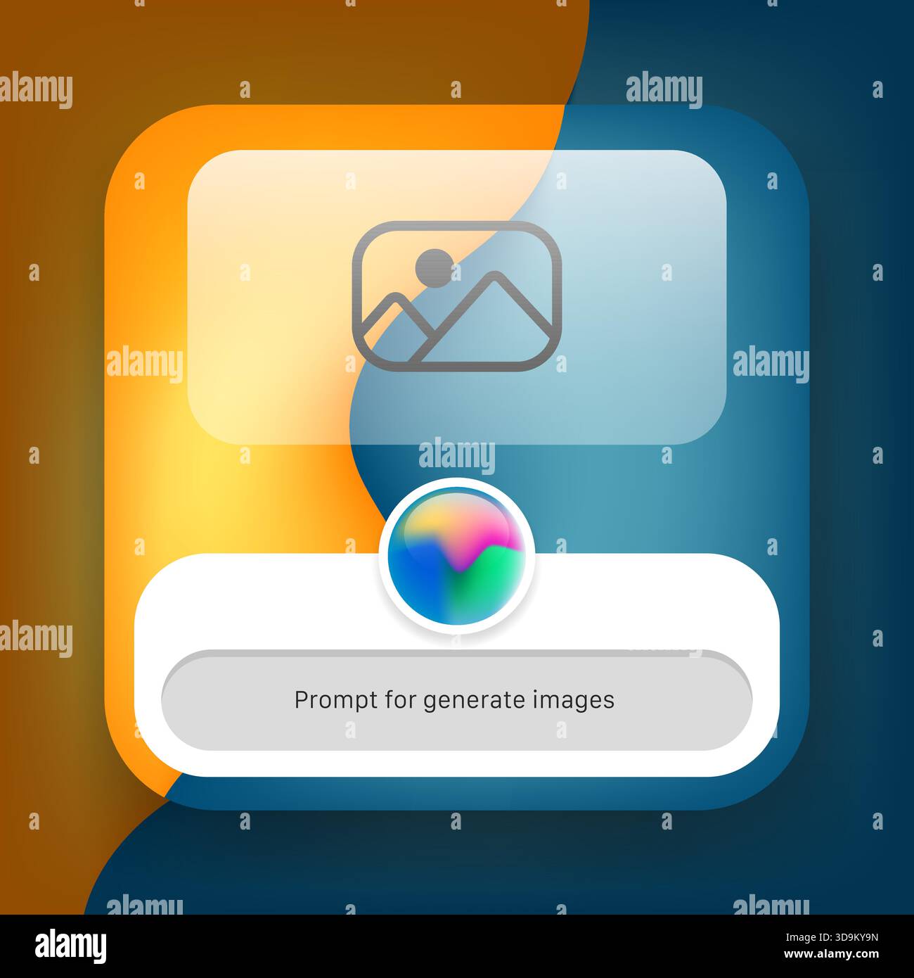 A modern AI image generation interface featuring a colorful abstract ...