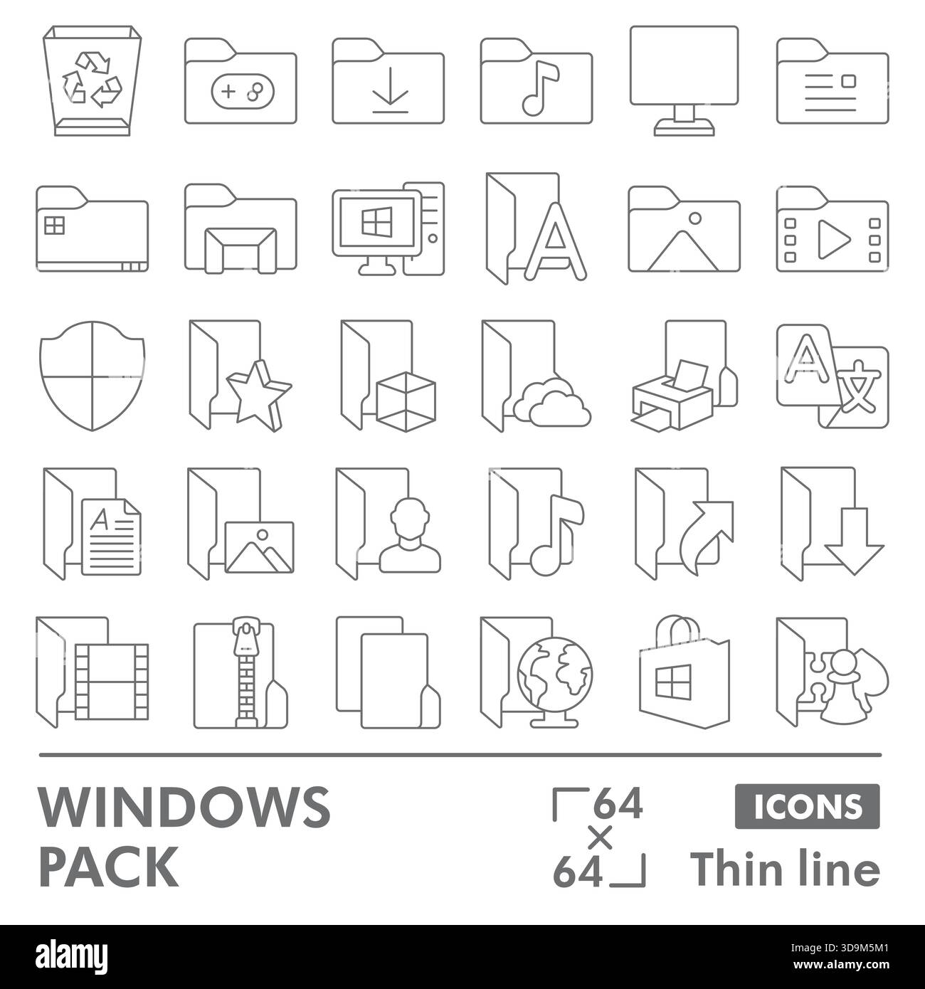 Windows system collection or sketches, windows pack theme in thin line  style signs for web and app. Vector graphics isolated on white background  Stock Vector Image \u0026 Art - Alamy, image size:1300x1390