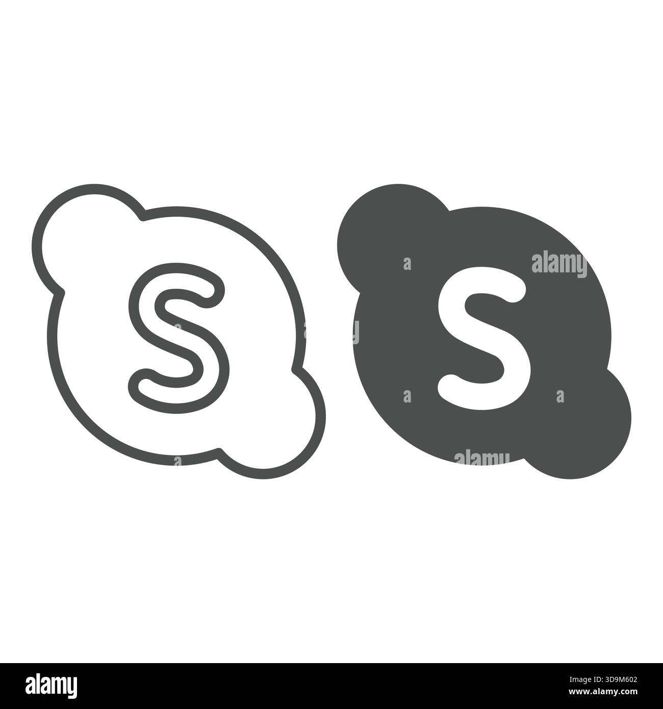 Messenger bubble line and solid icon, windows pack concept. Vector ...