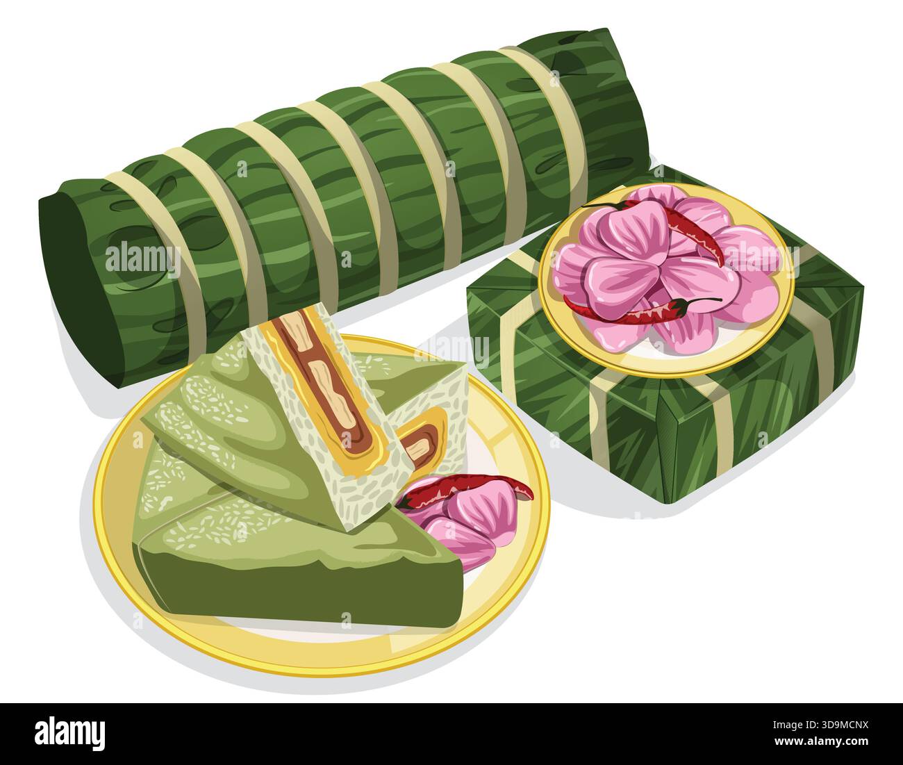 Traditional vietnamese rice cake Stock Vector Images - Alamy