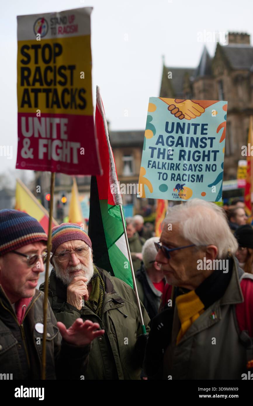 Protest In Falkirk Falkirk Scotland, UK 06 December 2025. Hundreds of protesters from ...