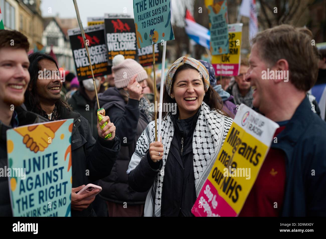 Protest In Falkirk Falkirk Scotland, UK 06 December 2025. Hundreds of protesters from ...