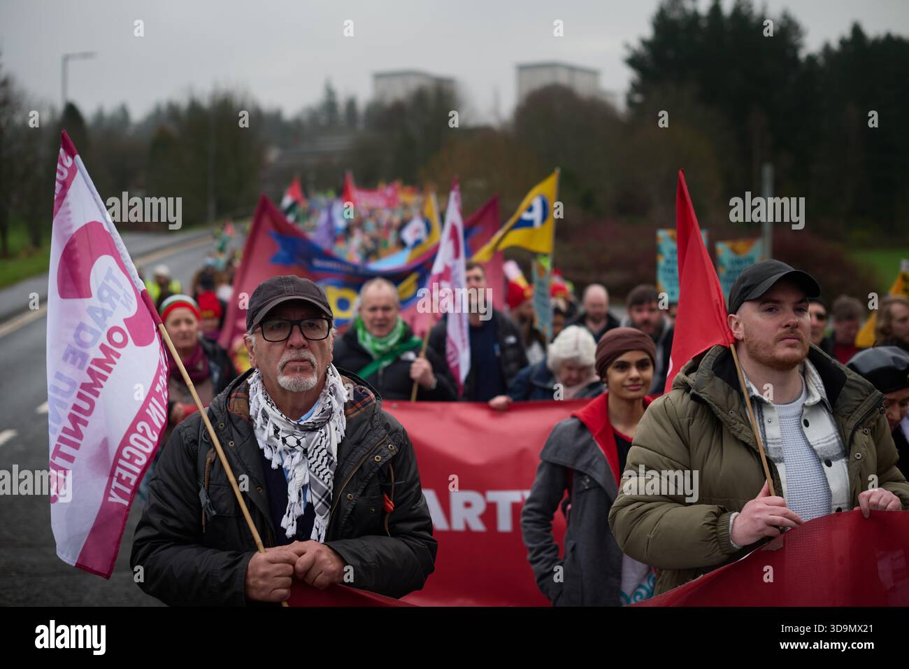 Protest In Falkirk Falkirk Scotland, UK 06 December 2025. Hundreds of protesters from ...