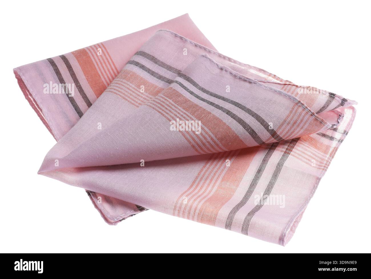 Folded handkerchiefs isolated on white. Stylish accessory Stock Photo