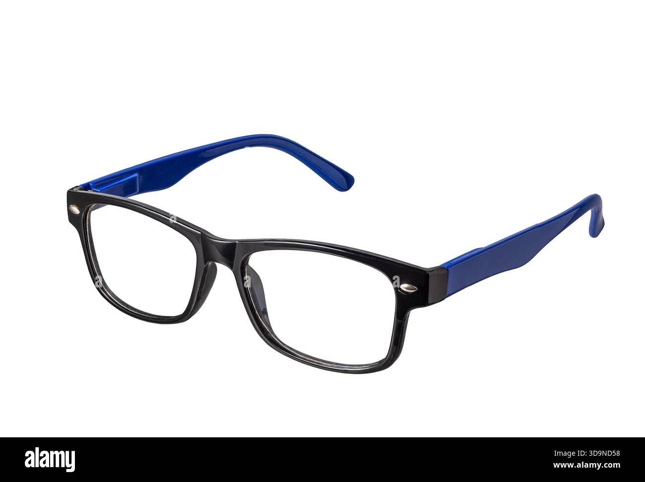 Protective eyeglasses with classic frame isolated on white background Stock Photo