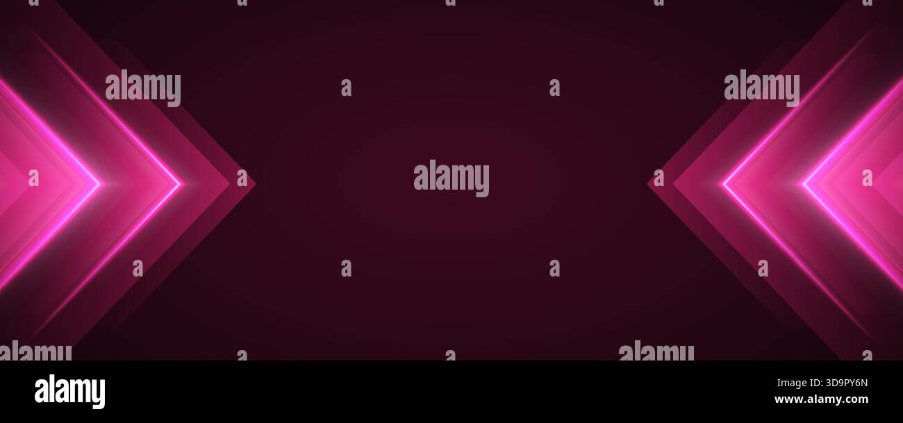 Glowing pink arrows background, dynamic glowing pointers backdrop, fast motion. Stock Vector