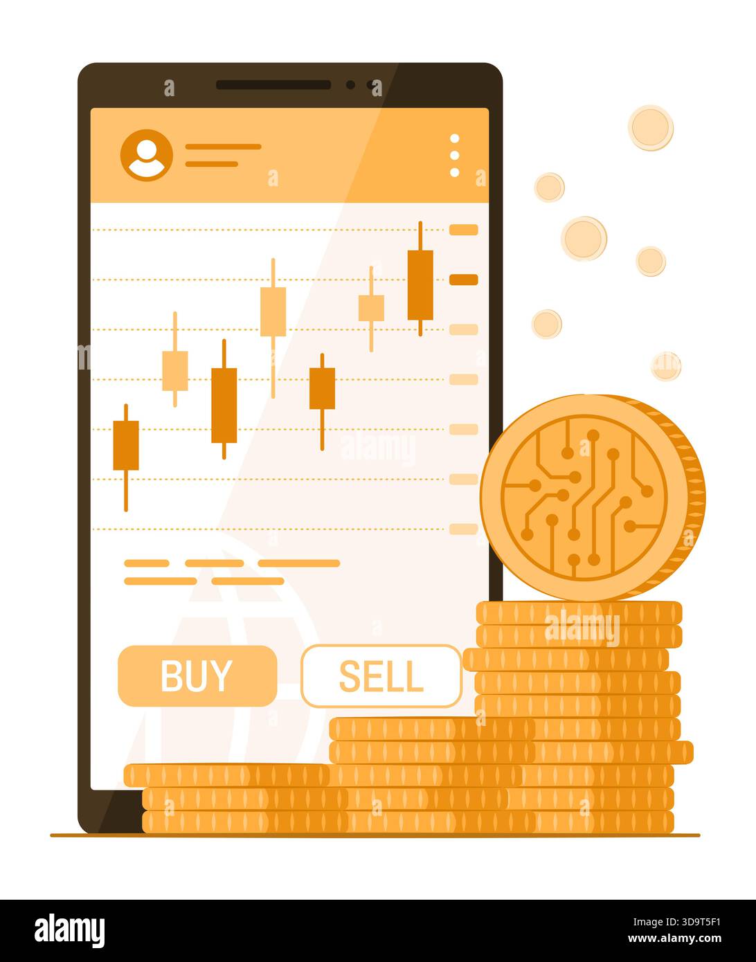 Concept art smartphone coin statistics hi-res stock photography and ...