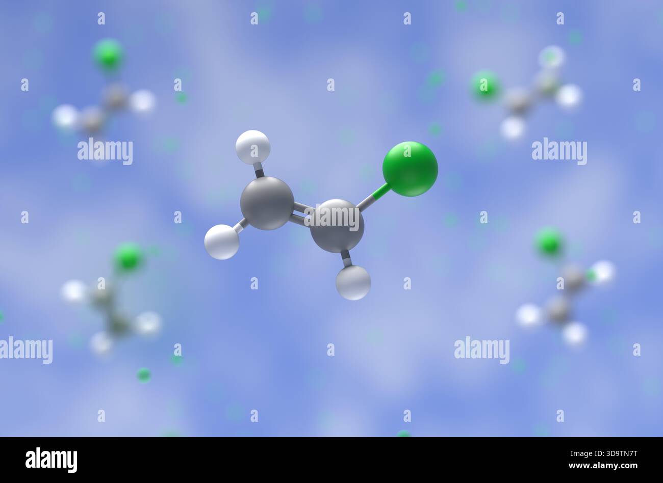 Pvc Particle Polyvinyl chloride (PVC) molecule - isometric view 3d illustration ...