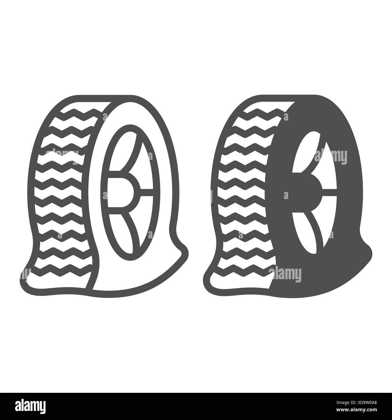 Deflated tires Stock Vector Images - Alamy