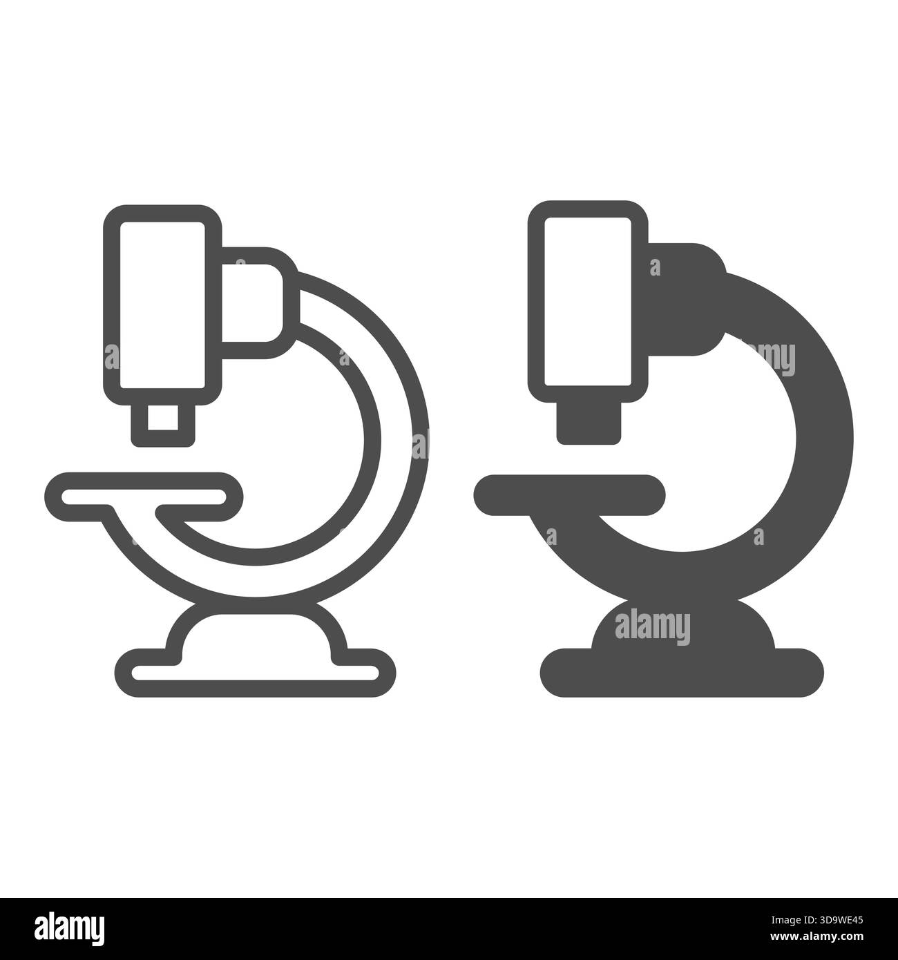 Laboratory microscope line and solid icon, optical equipment concept ...