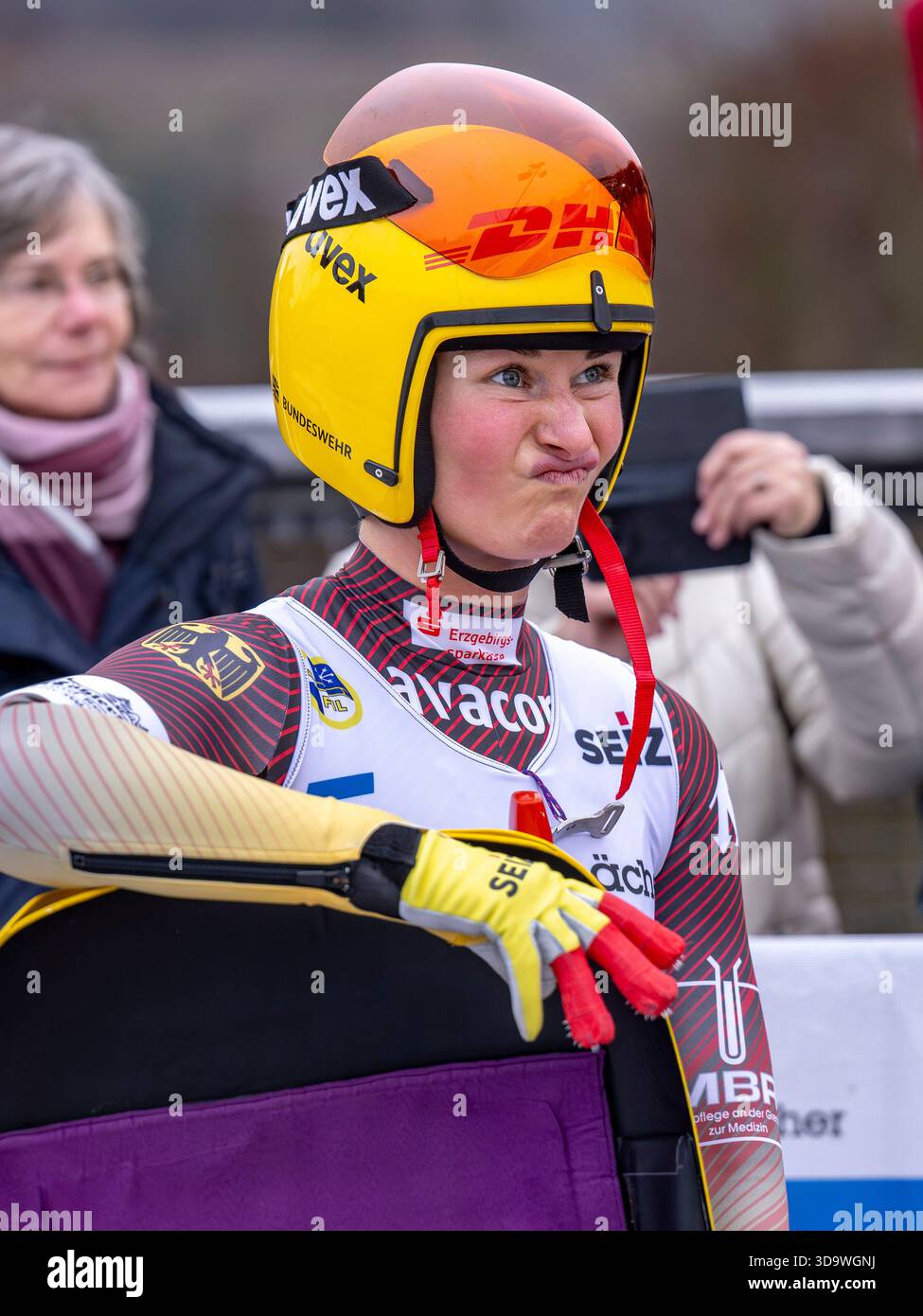 07 December 2025, North Rhine-Westphalia, Winterberg: Luge: World Cup ...