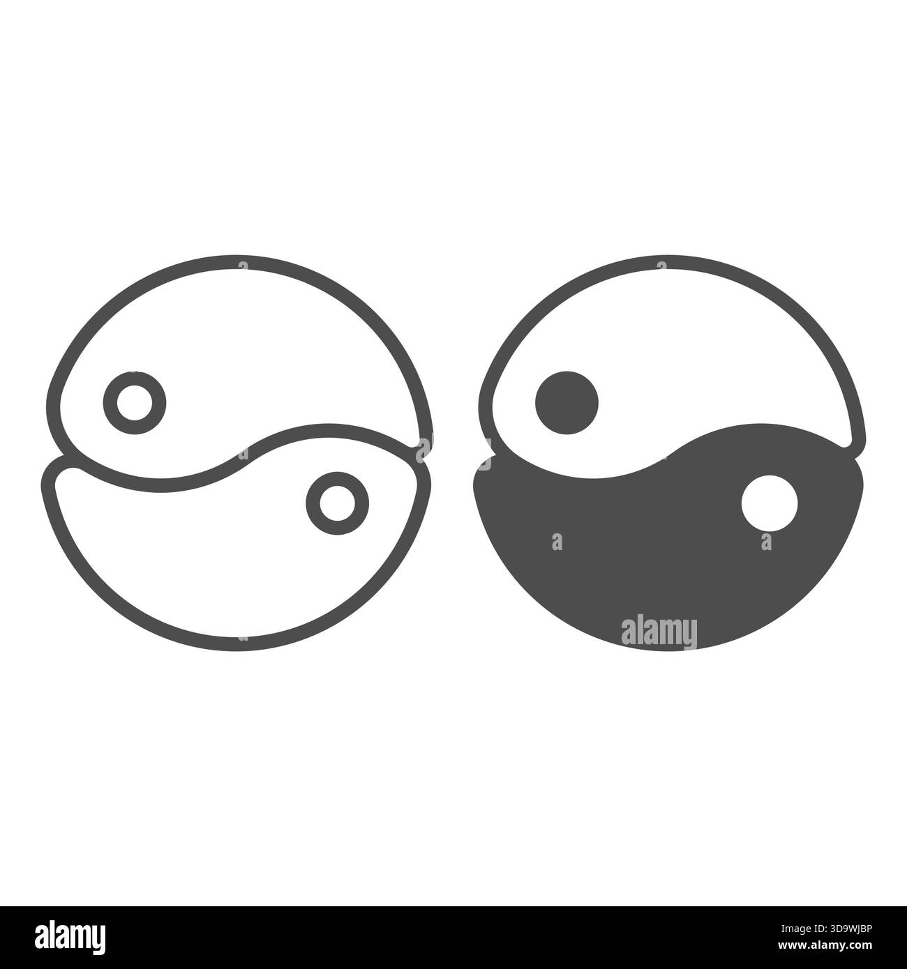 Yin yang line solid hi-res stock photography and images - Alamy