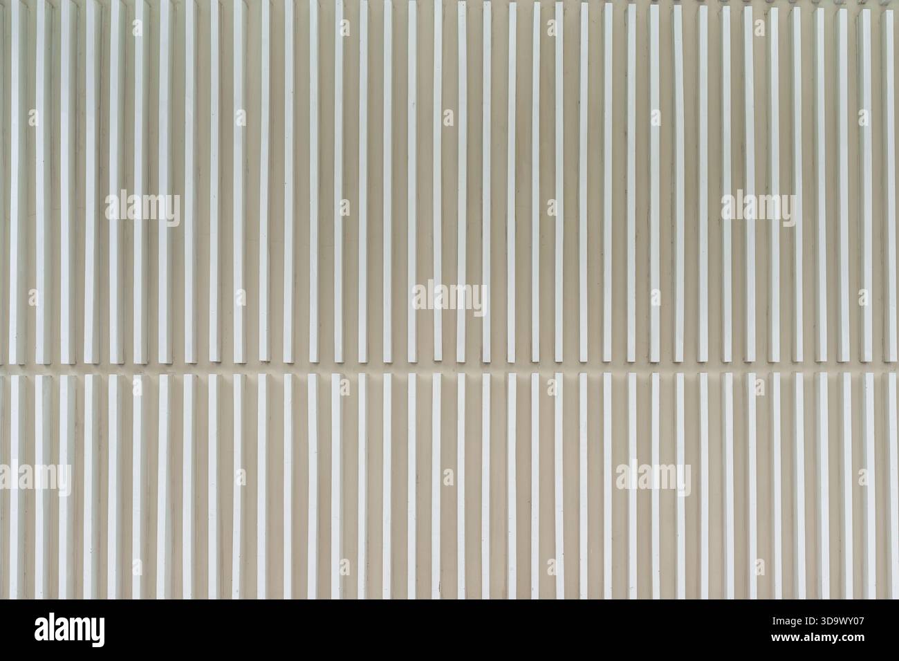 White vertical stripe panel, modern design symmetrical wall pattern background Stock Photo